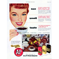 A&P Coffee, 1953 Ad, coffee grinder