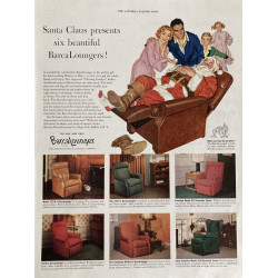 BarcaLounger, 1953 Ad with Santa