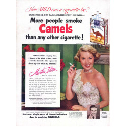 Camel Cigarettes, 1950 ad with singer Martha Tilton