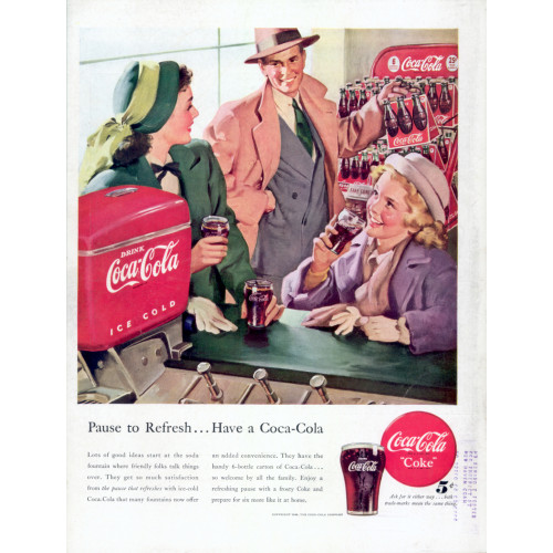 Coca-Cola, 1948 Ad, Art by Haddon Sundblom