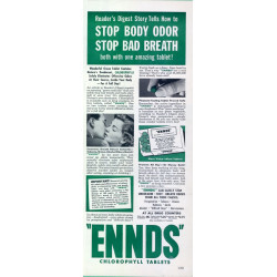 Ennds Chlorophyll Tablets, 1951 Ad