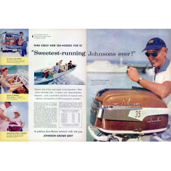 Johnson Outboard Motor 1956 2-page Ad