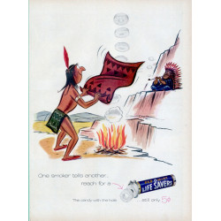 Life Savers Pep O Mint, 1955 Ad, smoke signals