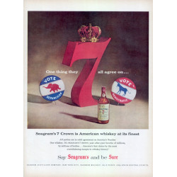 Seagram's Seven 1956 Ad, Political Pins