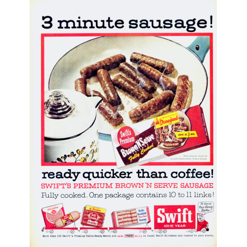Swift Sausages, 1956 Ad Swift Sausages, 1956 Ad
