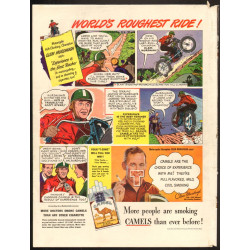 Camels Cigarettes, 1948 Ad with Motorcycle Champion Clem Murdaugh