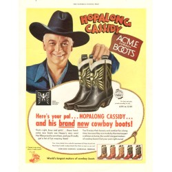 Acme Cowboy Boots, Hopalong Cassidy, 1951 Ad