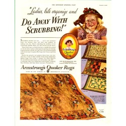 Armstrong  Flooring, 1936 Ad for Quaker Rugs
