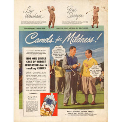Camels Cigarettes 1949 Ad with Golfer Gene Sarazen