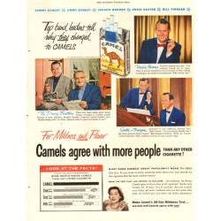 Camel Cigarettes, 1953 ad with Big Band Leaders