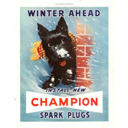Champion Spark Plugs Ad, 1950 with Terrior