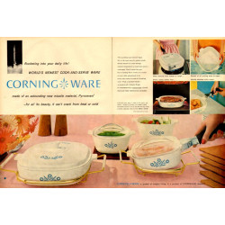 Corning Ware, 2-page 1959 Ad