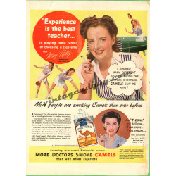 Camel Cigarettes, 1947 Ad with Table Tennis Player Mary Reilly