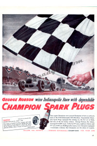 Champion Spark Plugs Ad, 1946, George Robson