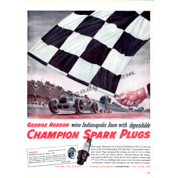 Champion Spark Plugs Ad, 1946, George Robson