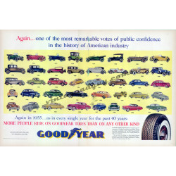 Goodyear Tires, 1955 2-page ad