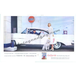 Gulf Oil, 1957 2-page Ad