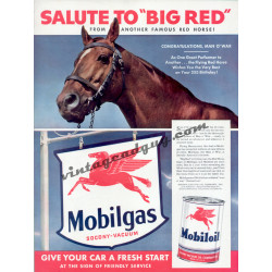 Mobil Oil, 1942 Magazine Ad, with Man O’War