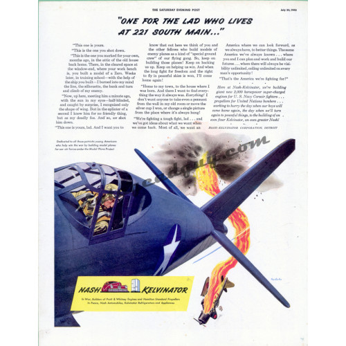Nash Kelvinator Corporation, 1943 Magazine Ad, Art by Fred Ludekens Nash Kelvinator Corporation, 1943 Magazine Ad, Art by Fred Ludekens