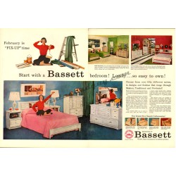 Bassett Furniture, 1957 2-page Ad