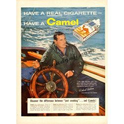 Camel Cigarettes, 1957 Ad with Ocean Racer Richard Bertram